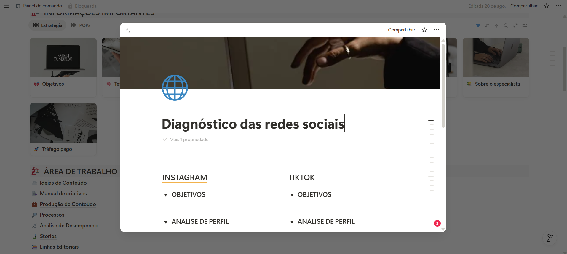 ✅ Diagnóstico das redes sociais